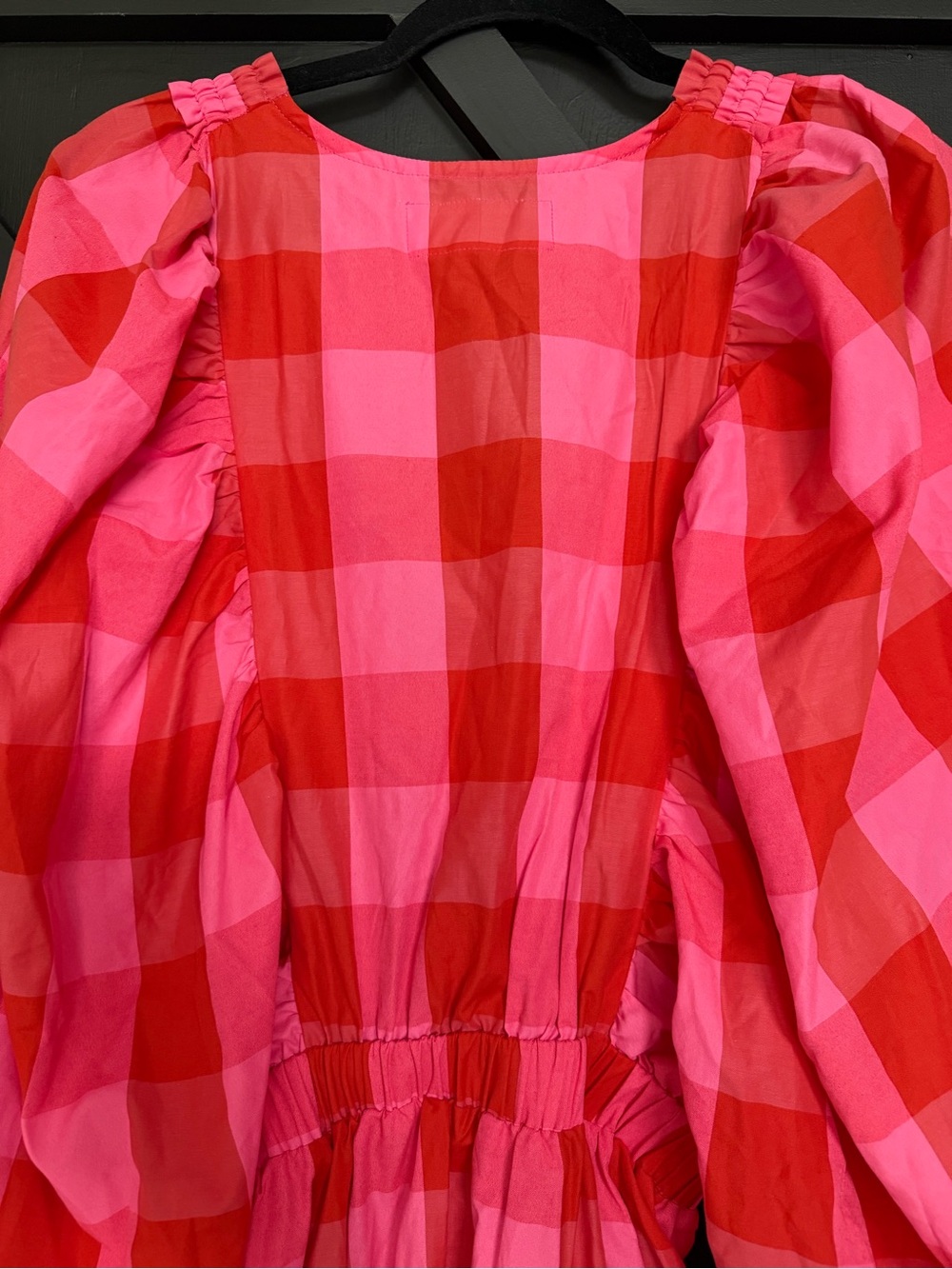 Sundress Paris Marine Dress in Big Gingham Red And Pink, Size L/XL - Picture 10 of 14